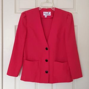 Vintage Caron Petite Red Blazer.